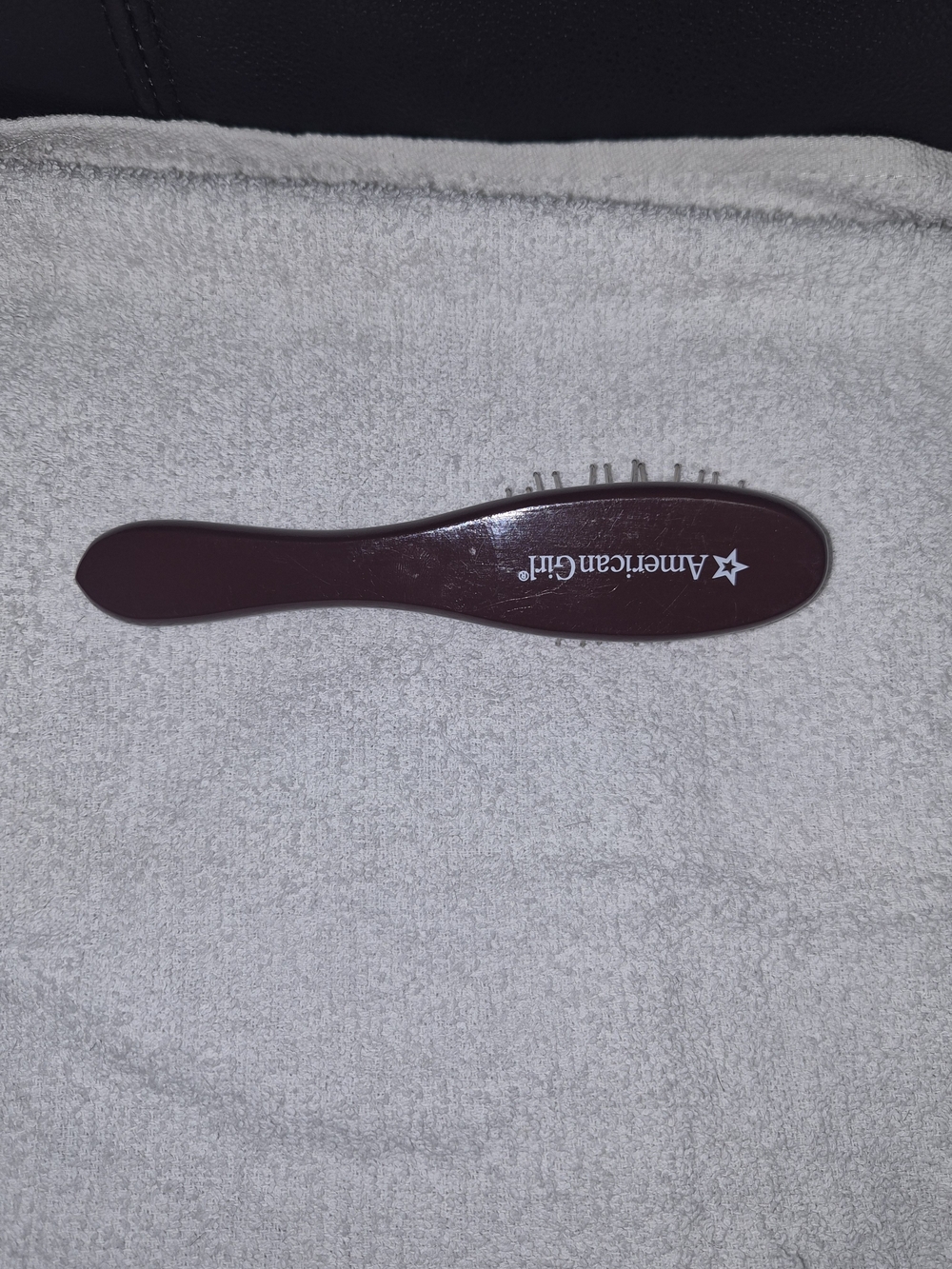 American Girl Doll Hair Brush Burgundy Wire Bristles F9566